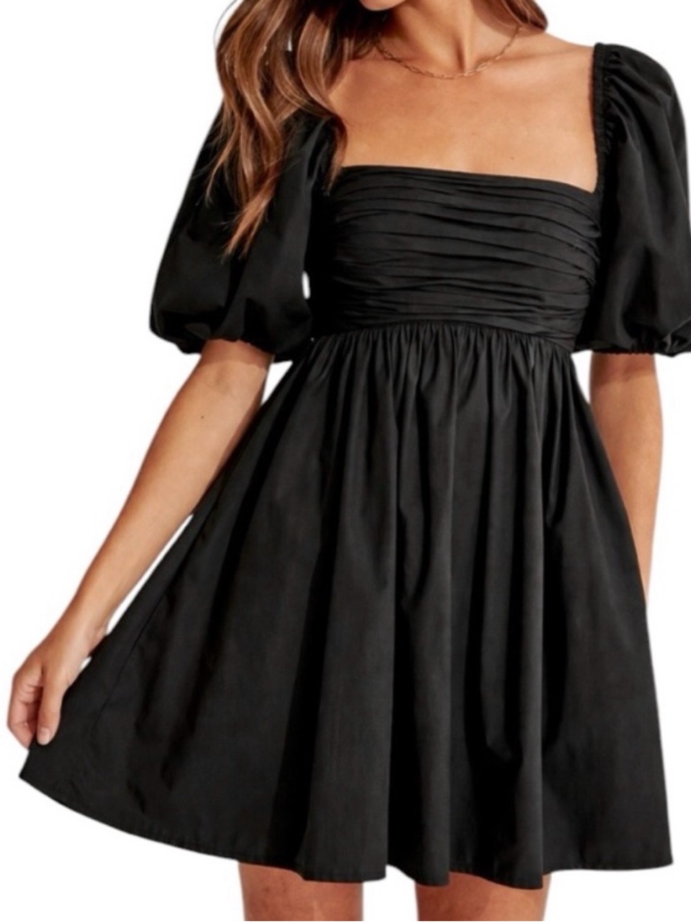 Abercrombie & Fitch Black Puff Sleeve Mini Dress